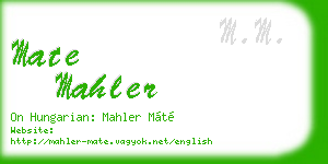 mate mahler business card
