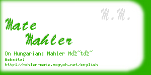 mate mahler business card